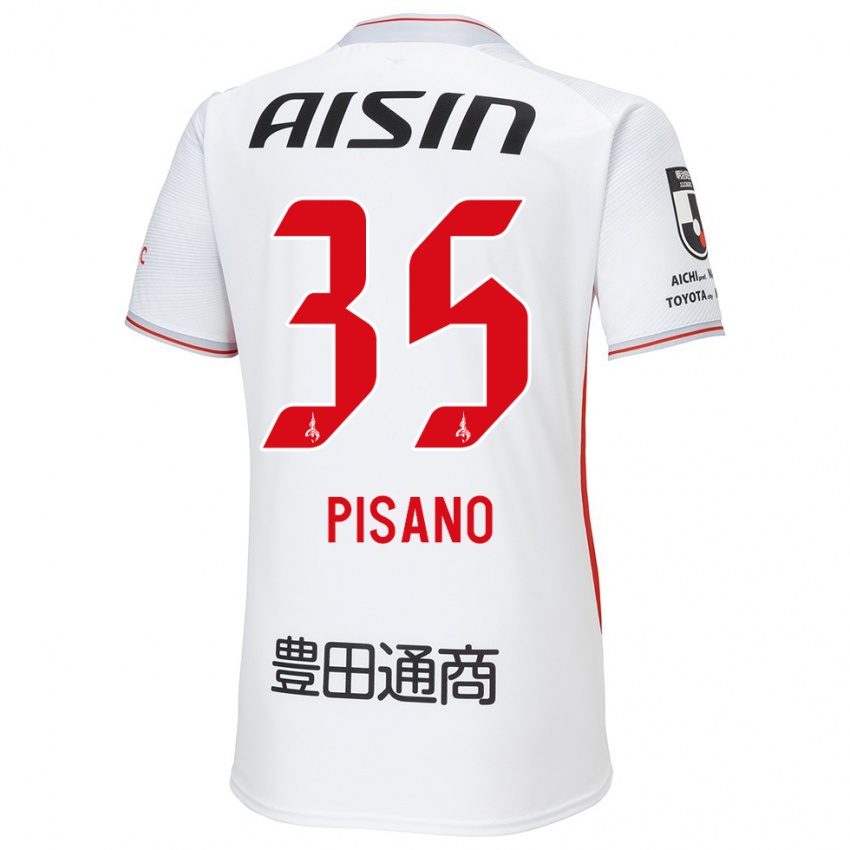 Kinder Alexandre Pisano #35 Weiß Gelb Rot Auswärtstrikot Trikot 2024/25 T-Shirt Österreich