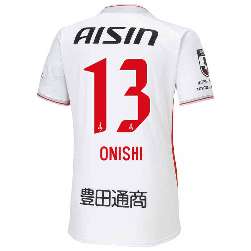 Kinder Ritsu Onishi #13 Weiß Gelb Rot Auswärtstrikot Trikot 2024/25 T-Shirt Österreich