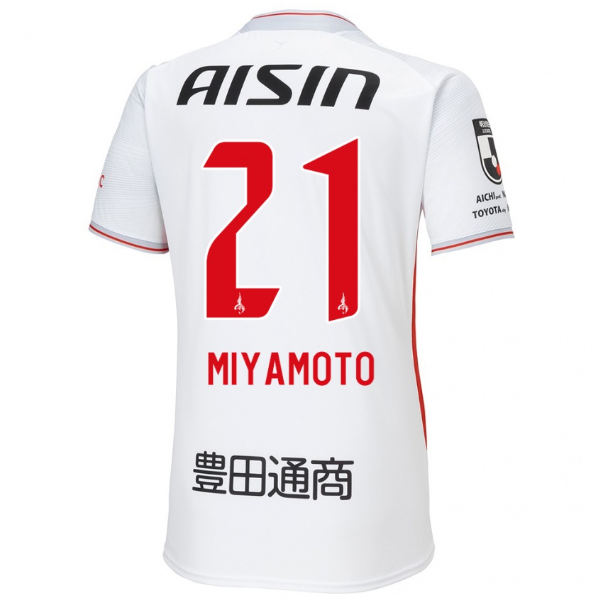 Kinder Kodai Miyamoto #21 Weiß Gelb Rot Auswärtstrikot Trikot 2024/25 T-Shirt Österreich