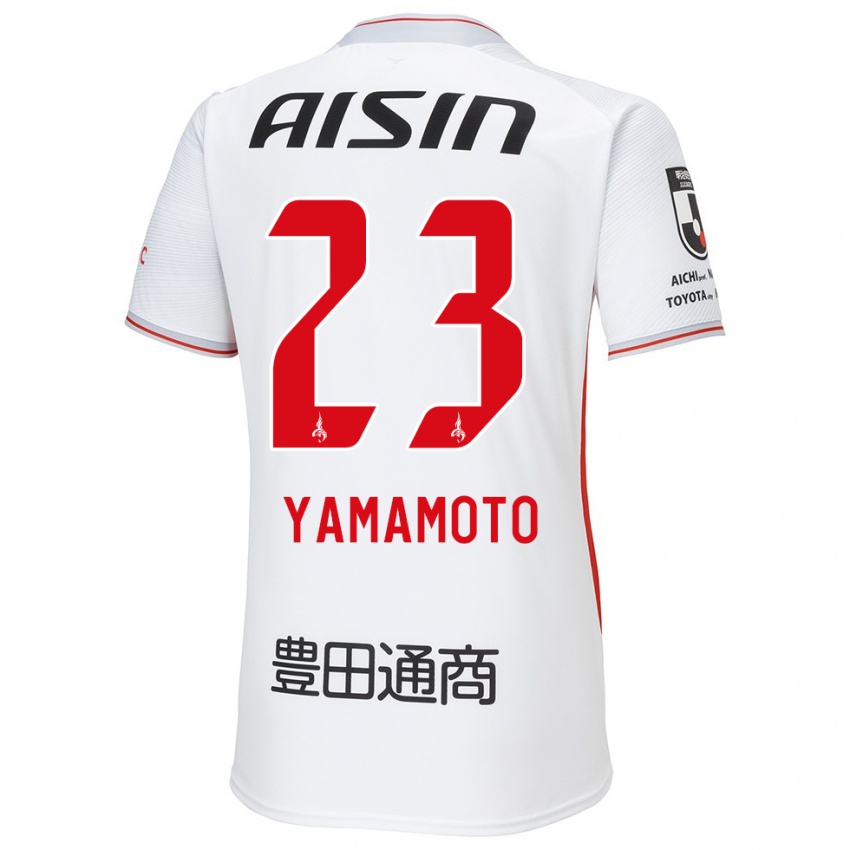 Kinder Haruki Yamamoto #23 Weiß Gelb Rot Auswärtstrikot Trikot 2024/25 T-Shirt Österreich