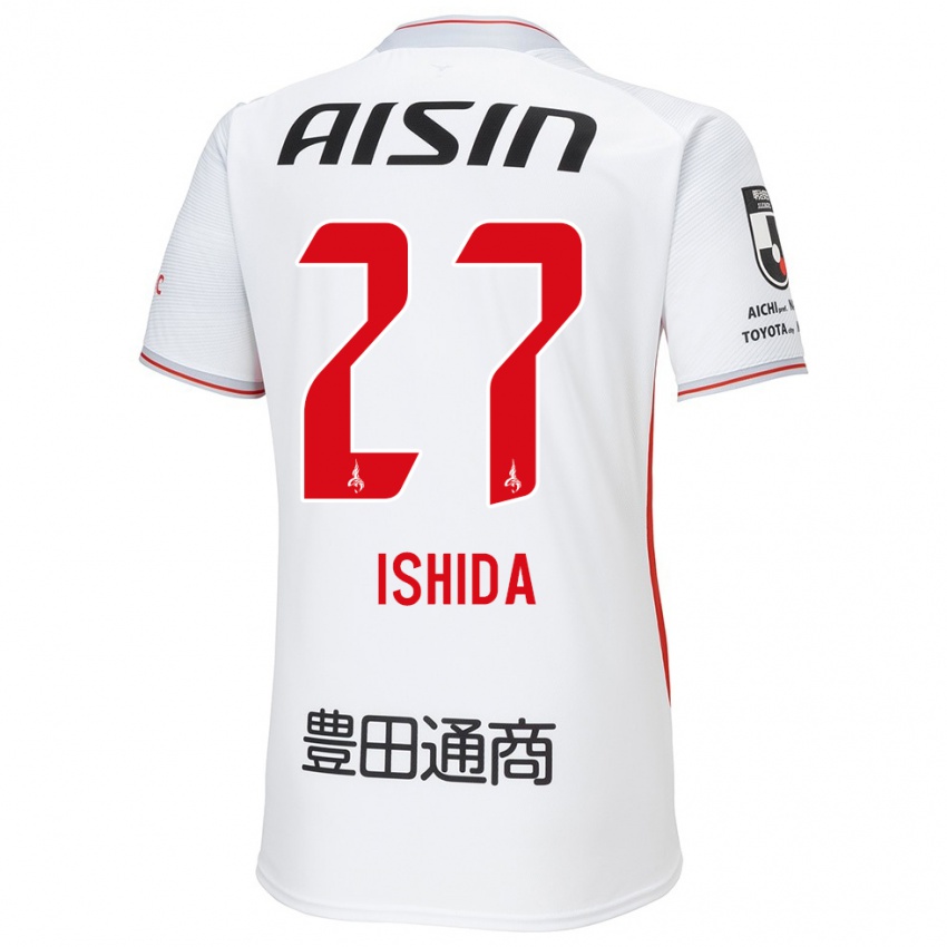 Kinder Kakeru Ishida #27 Weiß Gelb Rot Auswärtstrikot Trikot 2024/25 T-Shirt Österreich