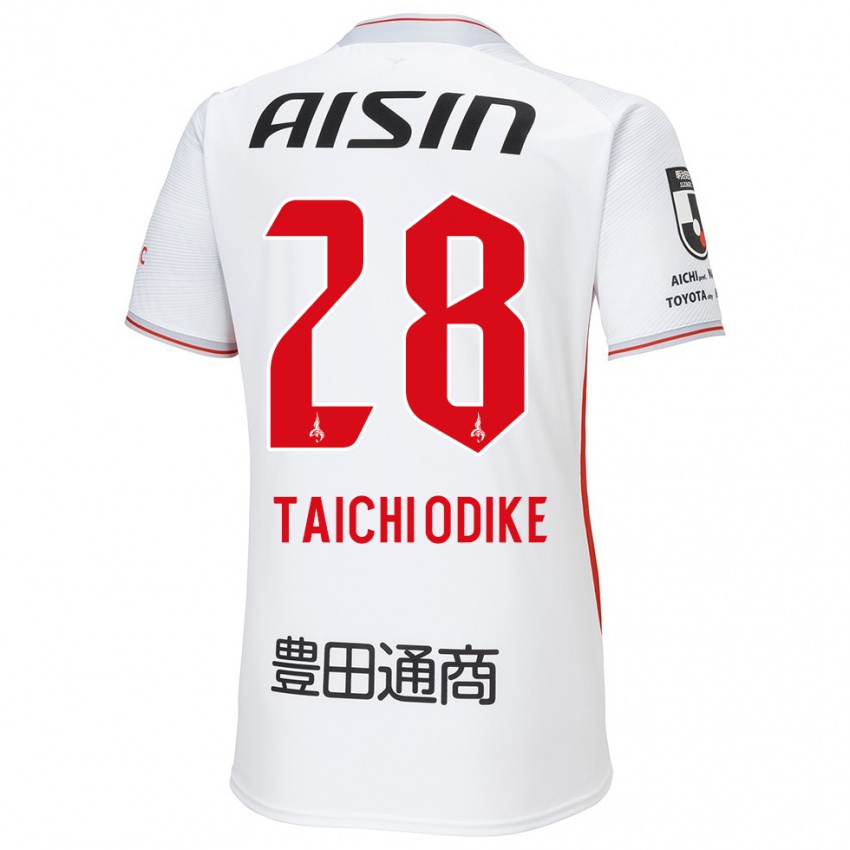 Kinder Chisom Taichi Odike #28 Weiß Gelb Rot Auswärtstrikot Trikot 2024/25 T-Shirt Österreich