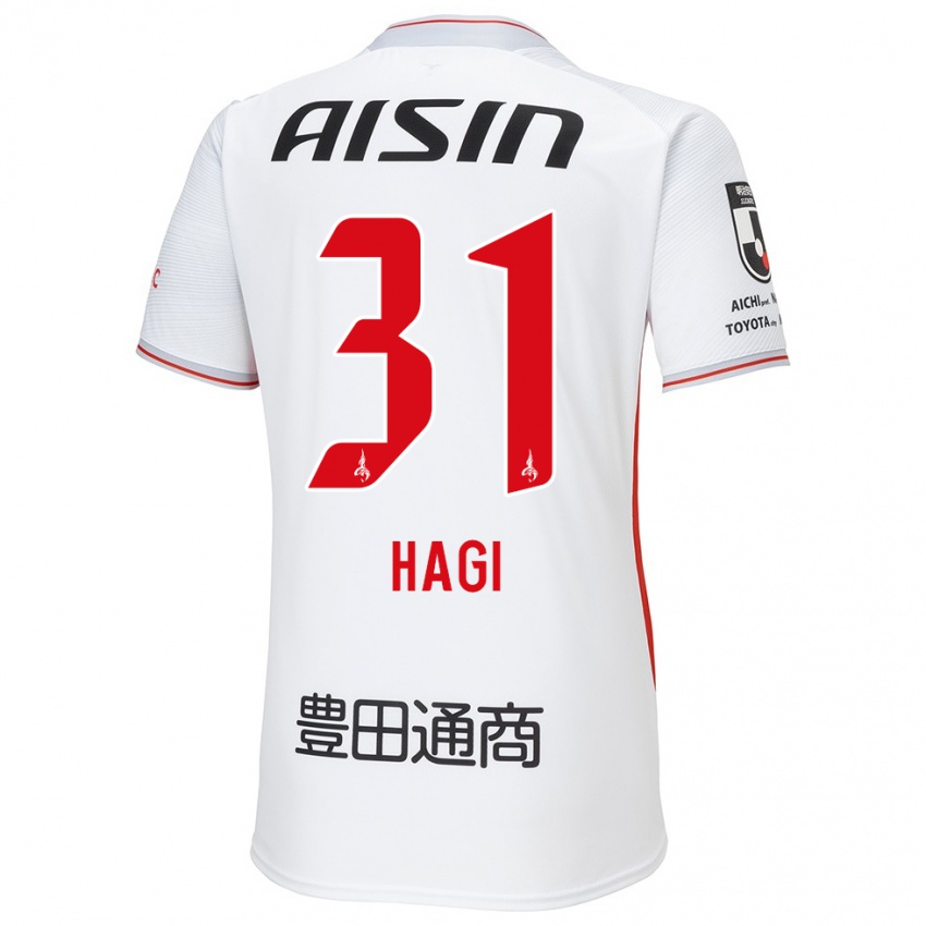 Kinder Hiroaki Hagi #31 Weiß Gelb Rot Auswärtstrikot Trikot 2024/25 T-Shirt Österreich