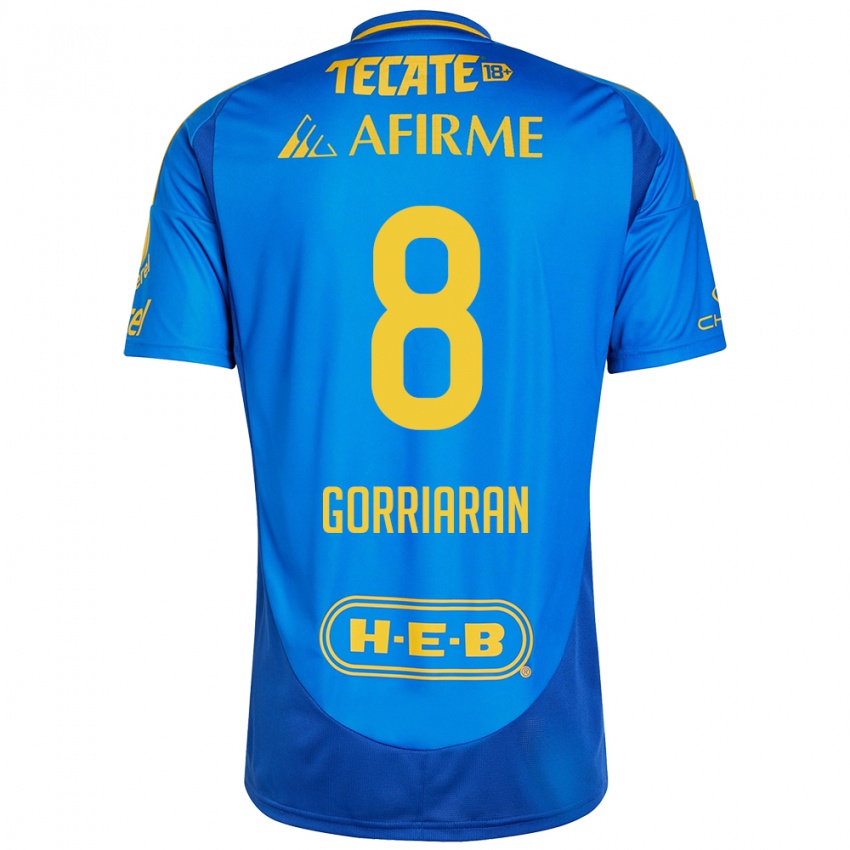 Kinder Fernando Gorriarán #8 Blau Gelb Auswärtstrikot Trikot 2024/25 T-Shirt Österreich