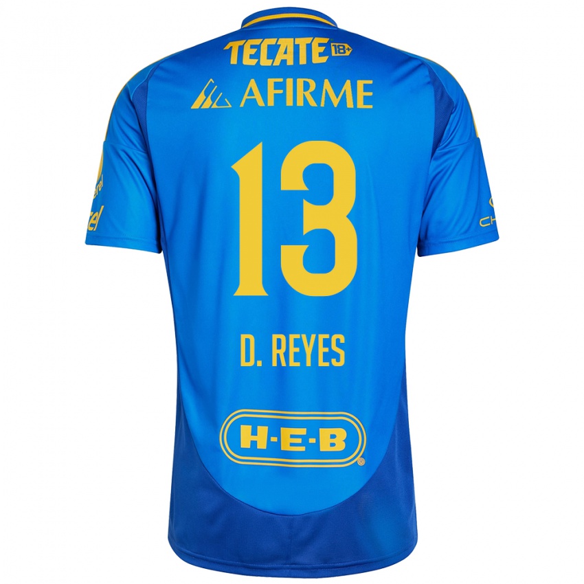 Kinder Diego Reyes #13 Blau Gelb Auswärtstrikot Trikot 2024/25 T-Shirt Österreich