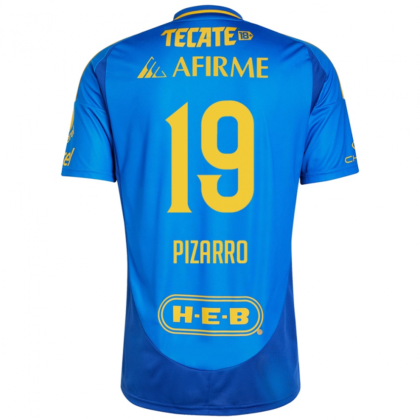 Kinder Guido Pizarro #19 Blau Gelb Auswärtstrikot Trikot 2024/25 T-Shirt Österreich