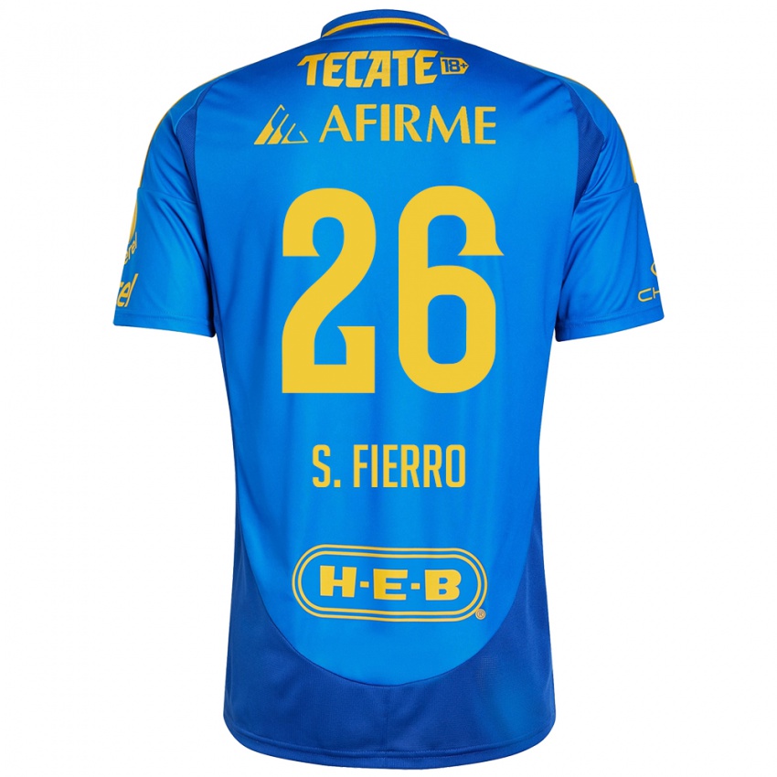 Kinder Sebastián Fierro #26 Blau Gelb Auswärtstrikot Trikot 2024/25 T-Shirt Österreich