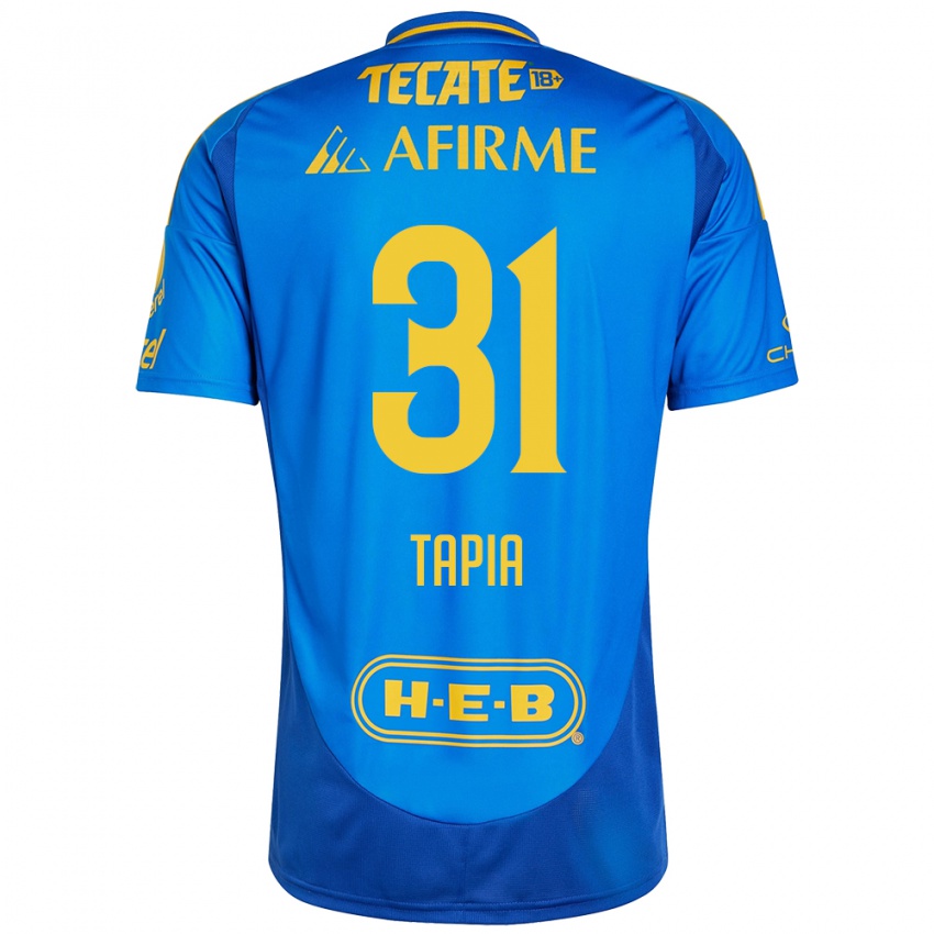 Kinder Fernando Tapia #31 Blau Gelb Auswärtstrikot Trikot 2024/25 T-Shirt Österreich