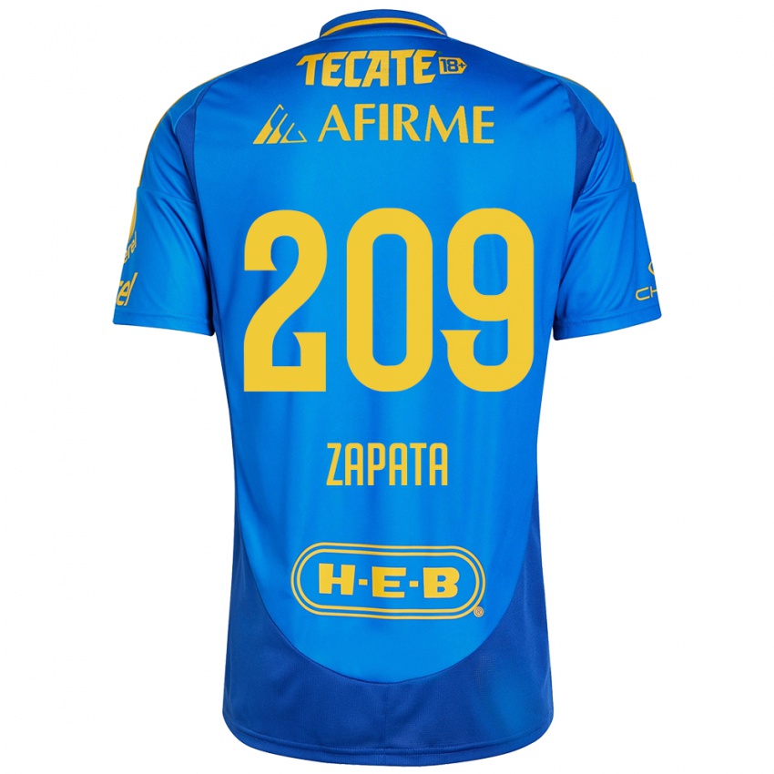 Kinder Jorge Zapata #209 Blau Gelb Auswärtstrikot Trikot 2024/25 T-Shirt Österreich