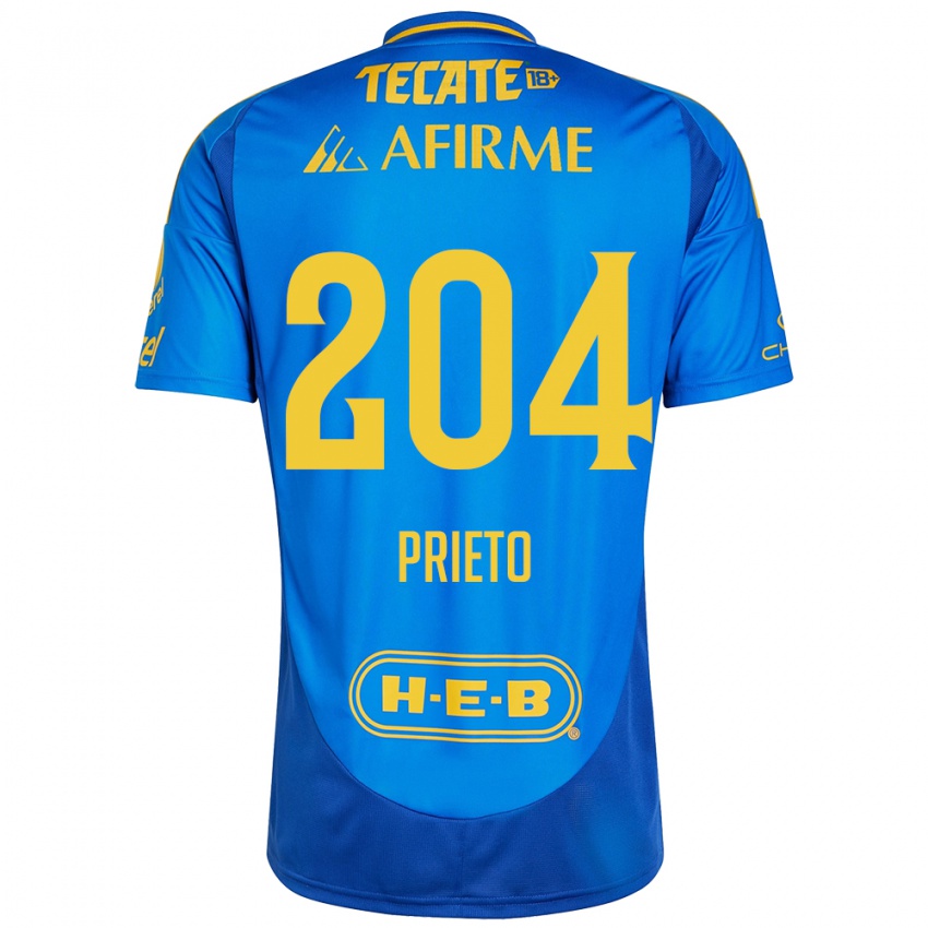 Kinder Leonel Prieto #204 Blau Gelb Auswärtstrikot Trikot 2024/25 T-Shirt Österreich