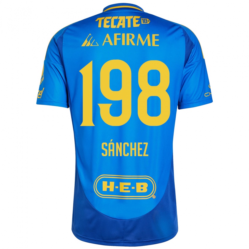 Kinder Diego Sánchez #198 Blau Gelb Auswärtstrikot Trikot 2024/25 T-Shirt Österreich