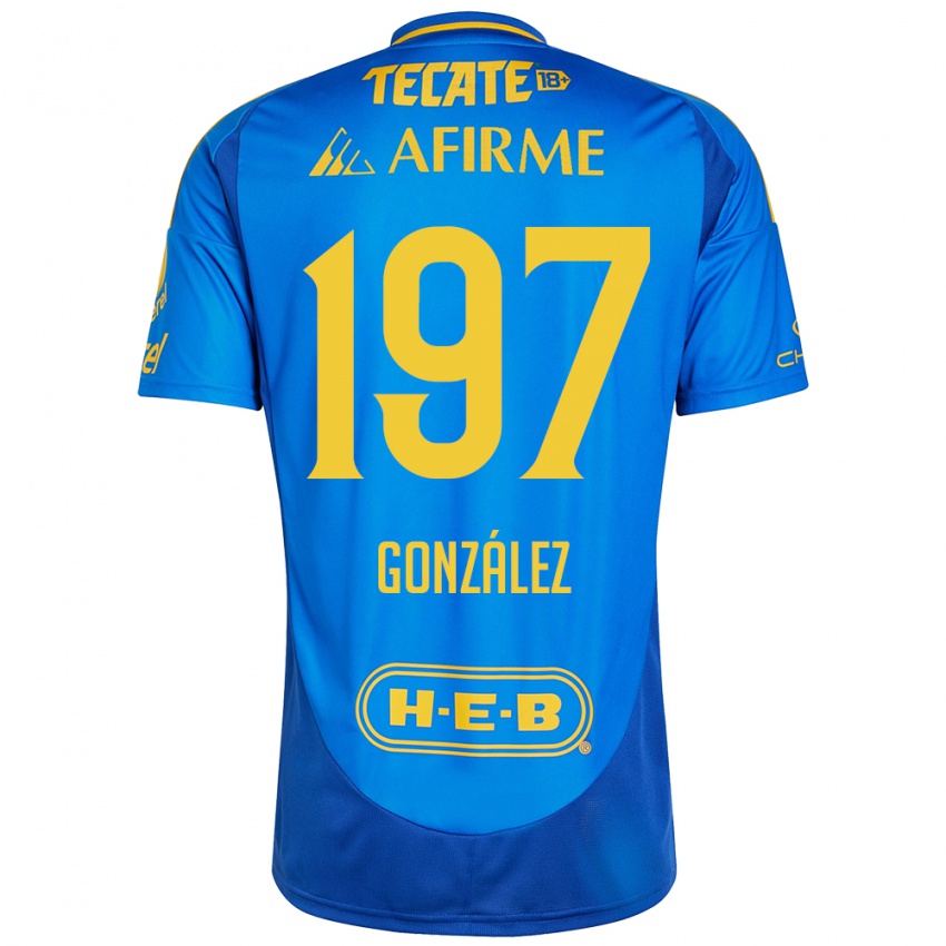 Kinder Germán González #197 Blau Gelb Auswärtstrikot Trikot 2024/25 T-Shirt Österreich