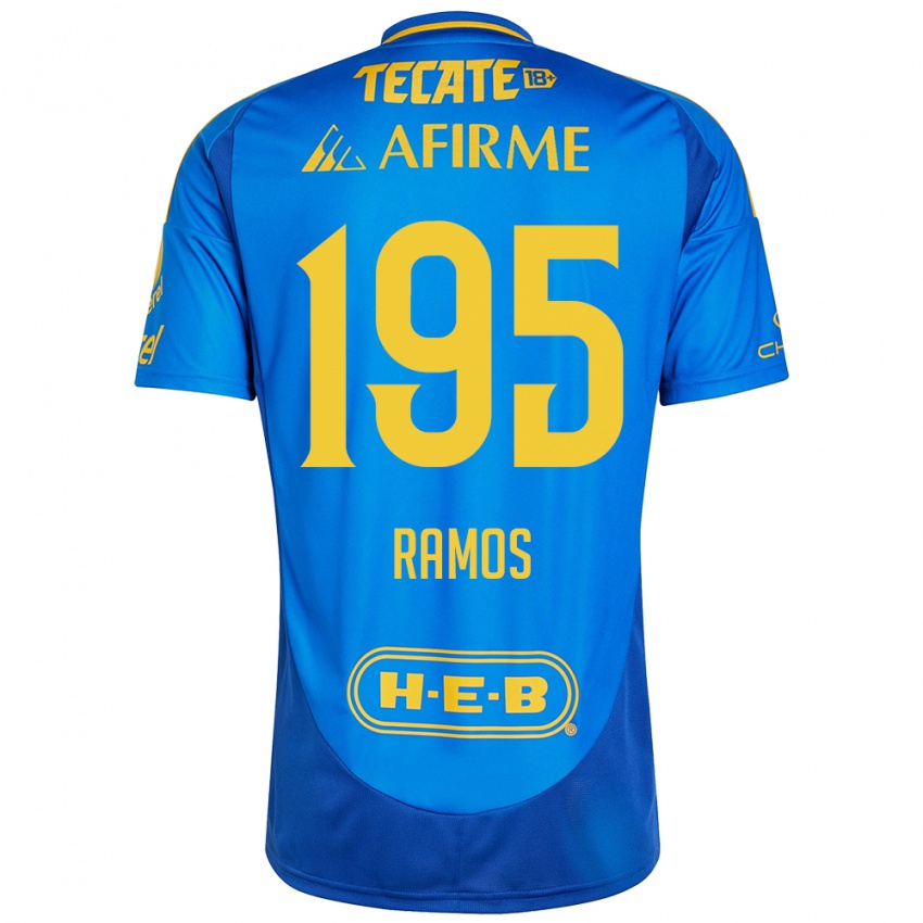 Kinder Rodrigo Ramos #195 Blau Gelb Auswärtstrikot Trikot 2024/25 T-Shirt Österreich