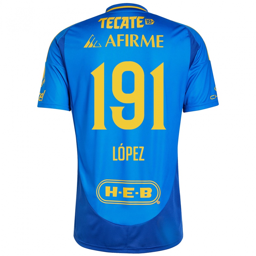 Kinder Adrián López #191 Blau Gelb Auswärtstrikot Trikot 2024/25 T-Shirt Österreich