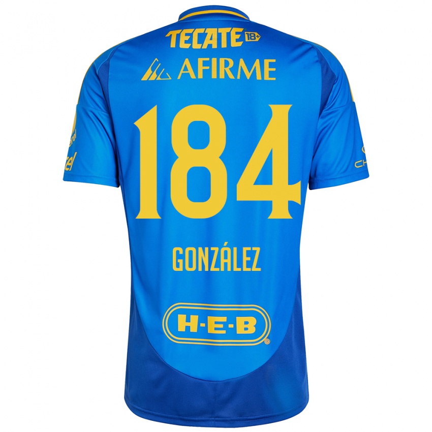 Kinder Erick González #184 Blau Gelb Auswärtstrikot Trikot 2024/25 T-Shirt Österreich