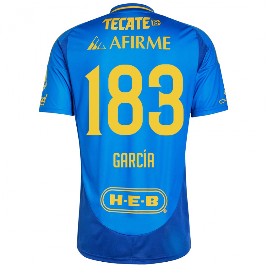 Kinder Zahir García #183 Blau Gelb Auswärtstrikot Trikot 2024/25 T-Shirt Österreich