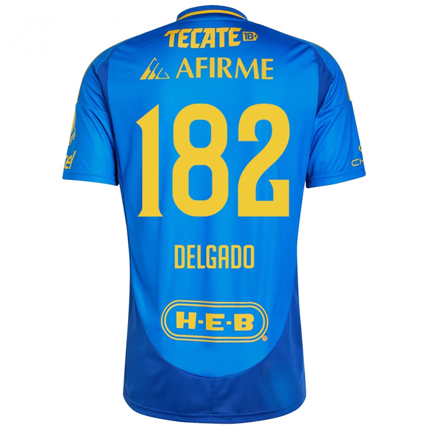 Kinder Arturo Delgado #182 Blau Gelb Auswärtstrikot Trikot 2024/25 T-Shirt Österreich