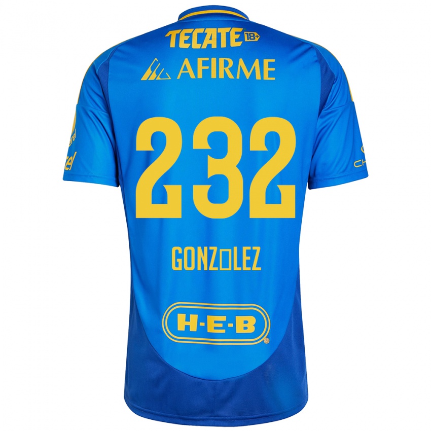 Kinder César González #232 Blau Gelb Auswärtstrikot Trikot 2024/25 T-Shirt Österreich