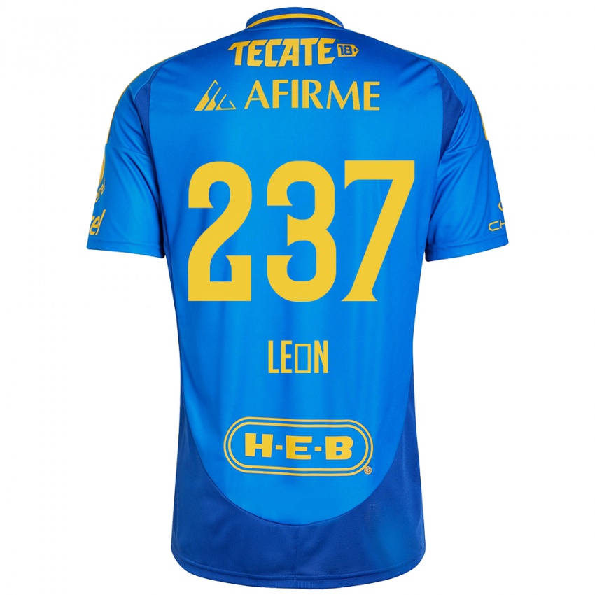 Kinder Gabriel León #237 Blau Gelb Auswärtstrikot Trikot 2024/25 T-Shirt Österreich