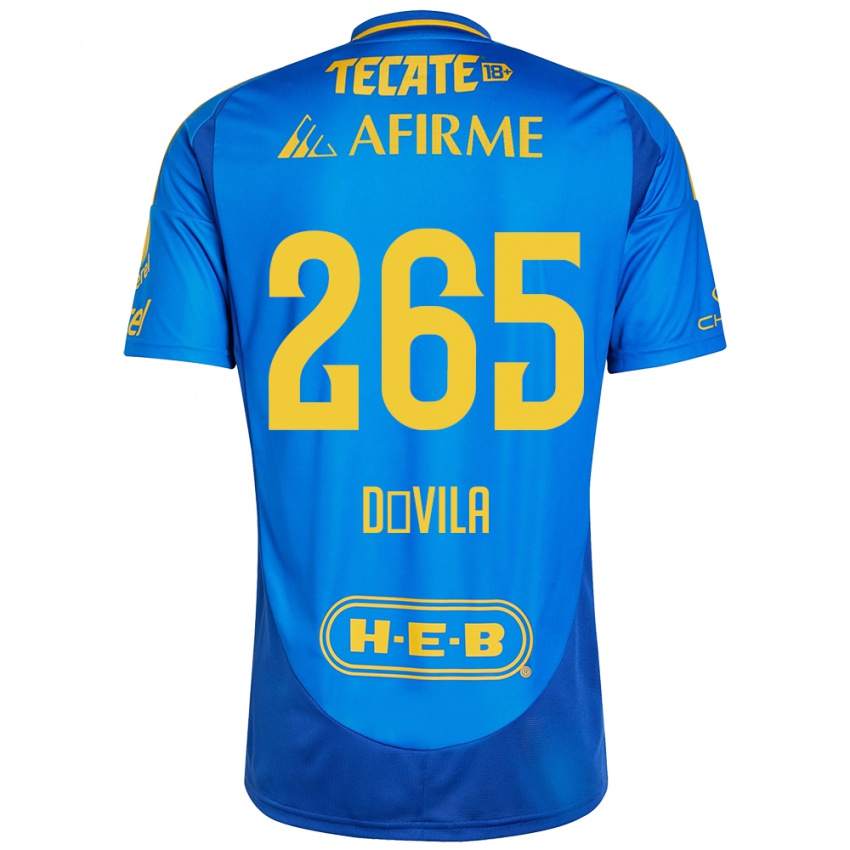 Kinder Emiliano Dávila #265 Blau Gelb Auswärtstrikot Trikot 2024/25 T-Shirt Österreich