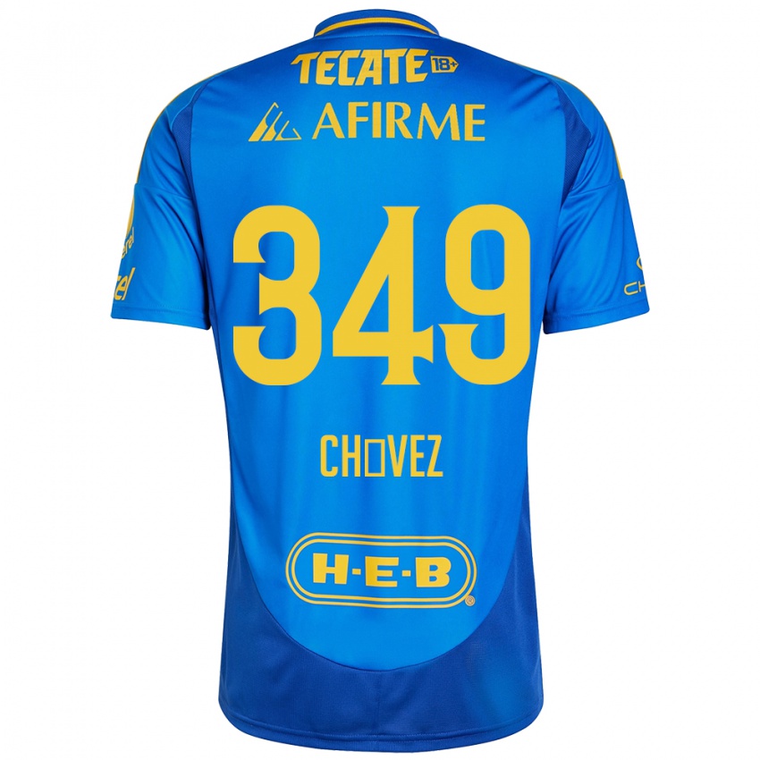 Kinder Jorge Chávez #349 Blau Gelb Auswärtstrikot Trikot 2024/25 T-Shirt Österreich