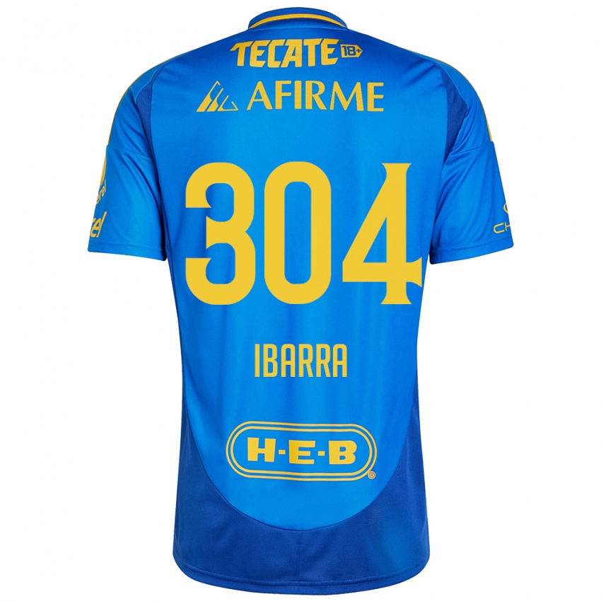 Kinder Luis Ibarra #304 Blau Gelb Auswärtstrikot Trikot 2024/25 T-Shirt Österreich