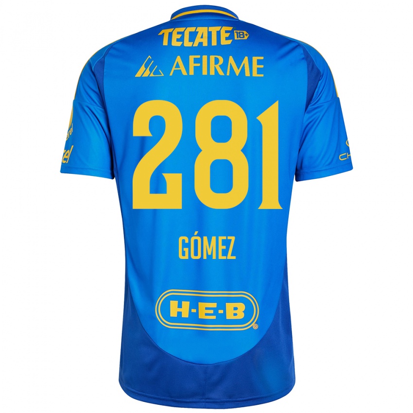 Kinder Luis Gómez #281 Blau Gelb Auswärtstrikot Trikot 2024/25 T-Shirt Österreich