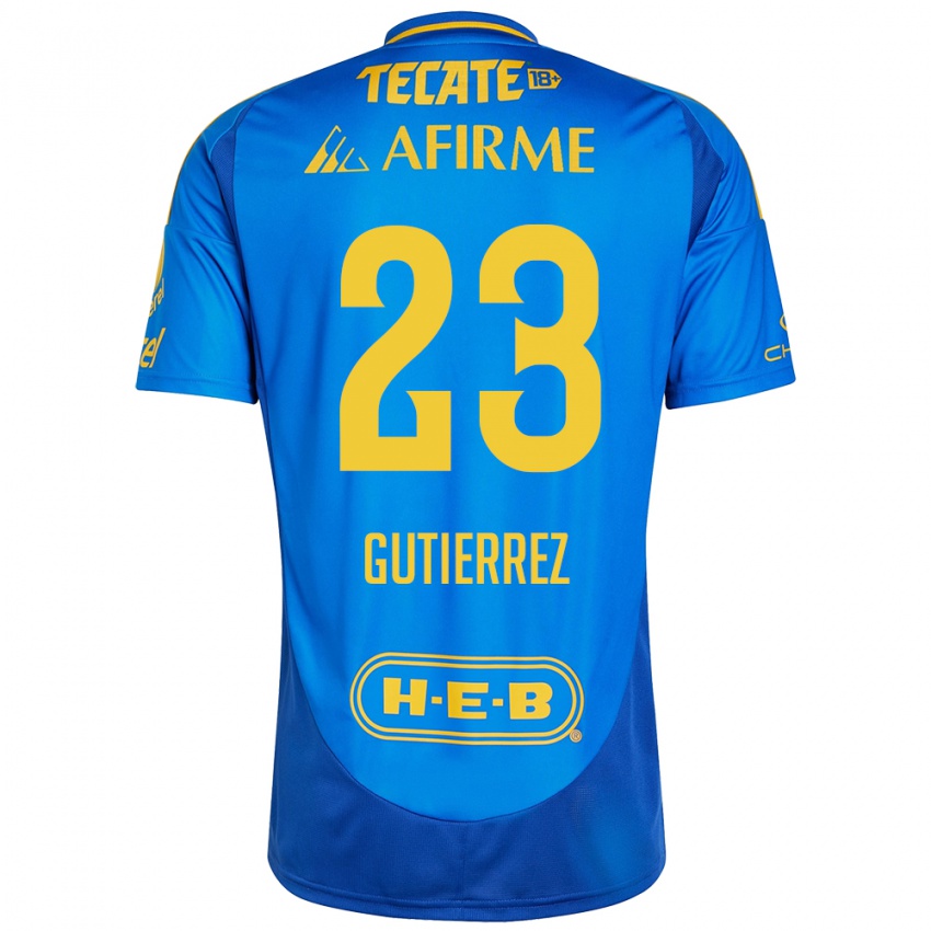 Kinder Jana Gutierrez #23 Blau Gelb Auswärtstrikot Trikot 2024/25 T-Shirt Österreich