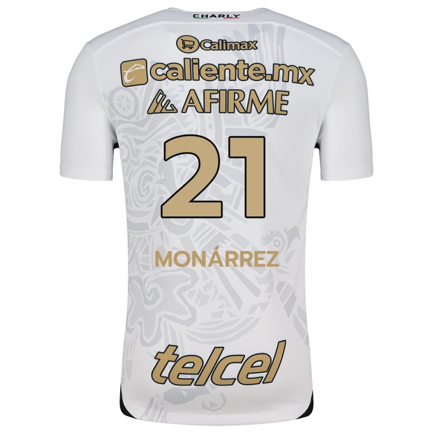 Kinder Fernando Monárrez #21 Weiß Schwarz Auswärtstrikot Trikot 2024/25 T-Shirt Österreich