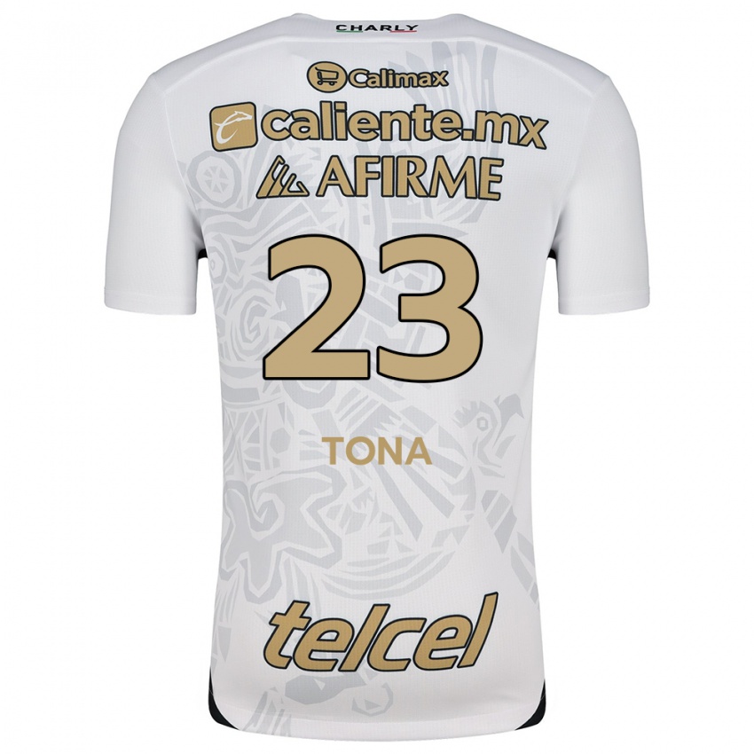 Kinder Iván Tona #23 Weiß Schwarz Auswärtstrikot Trikot 2024/25 T-Shirt Österreich