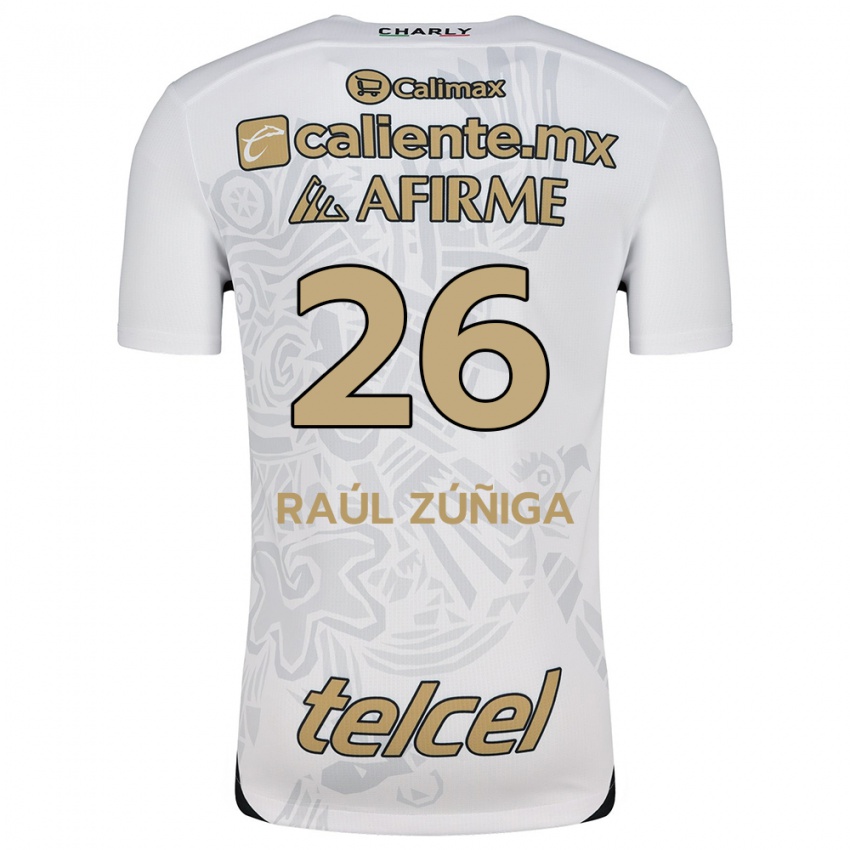 Kinder José Raúl Zúñiga #26 Weiß Schwarz Auswärtstrikot Trikot 2024/25 T-Shirt Österreich