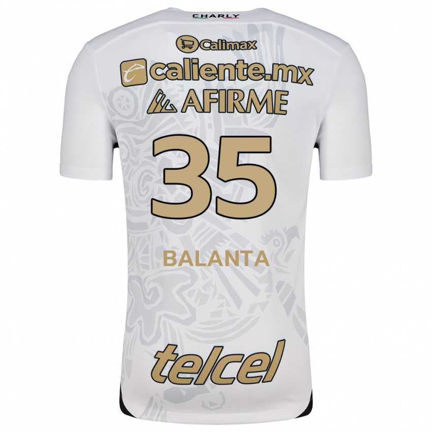 Kinder Kevin Balanta #35 Weiß Schwarz Auswärtstrikot Trikot 2024/25 T-Shirt Österreich