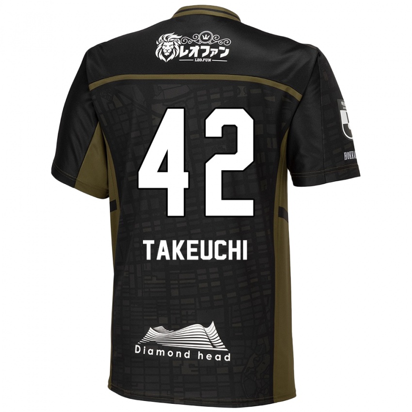 Kinder Ryuma Takeuchi #42 Schwarz Grün Auswärtstrikot Trikot 2024/25 T-Shirt Österreich