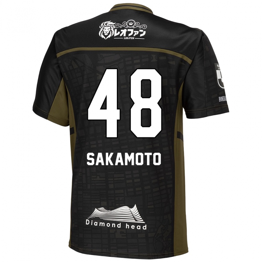 Kinder Kanta Sakamoto #48 Schwarz Grün Auswärtstrikot Trikot 2024/25 T-Shirt Österreich