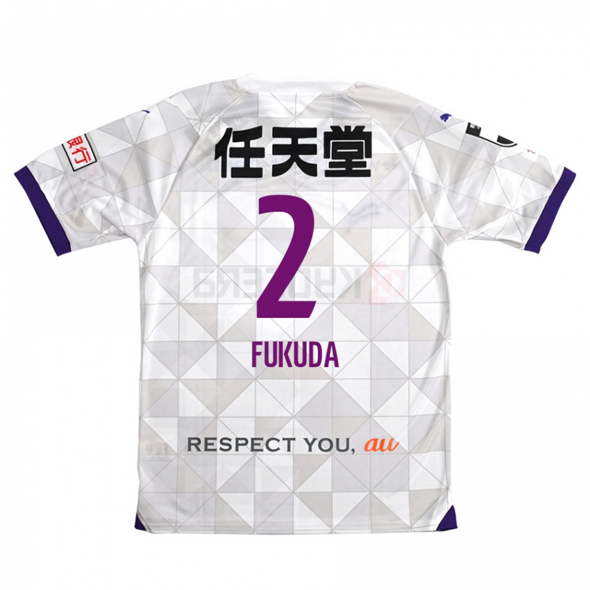 Kinder Shinnosuke Fukuda #2 Weiß Lila Auswärtstrikot Trikot 2024/25 T-Shirt Österreich