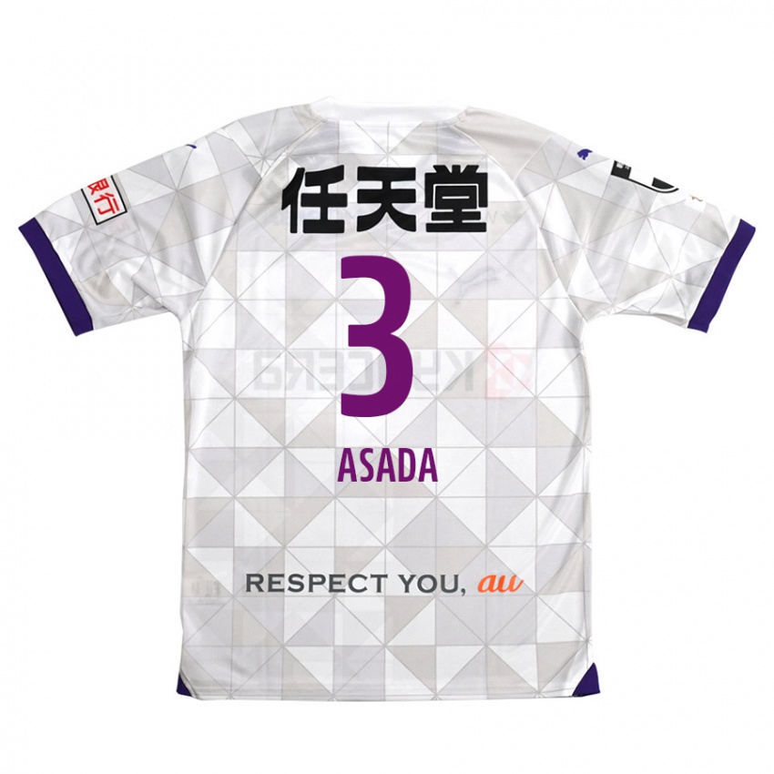 Kinder Shogo Asada #3 Weiß Lila Auswärtstrikot Trikot 2024/25 T-Shirt Österreich