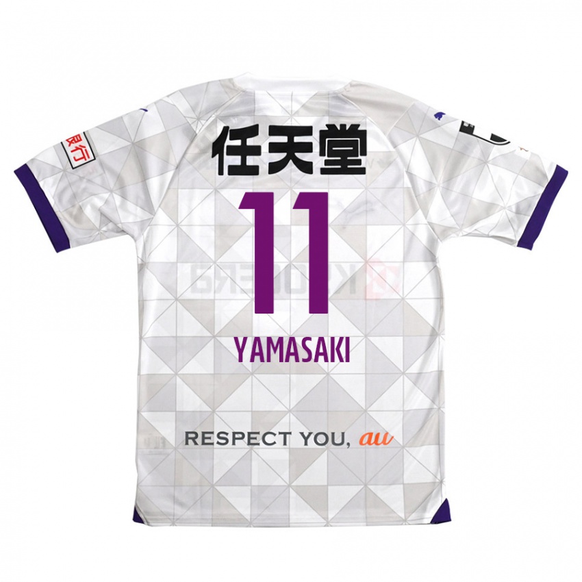 Kinder Ryogo Yamasaki #11 Weiß Lila Auswärtstrikot Trikot 2024/25 T-Shirt Österreich