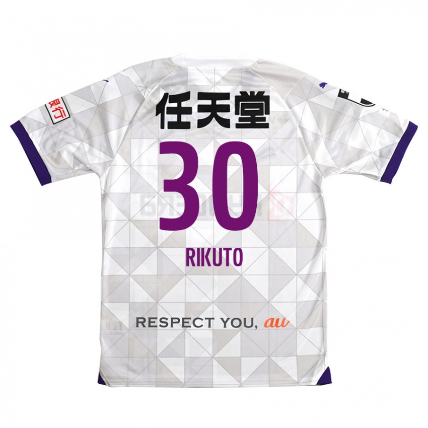 Kinder Rikuto Iida #30 Weiß Lila Auswärtstrikot Trikot 2024/25 T-Shirt Österreich