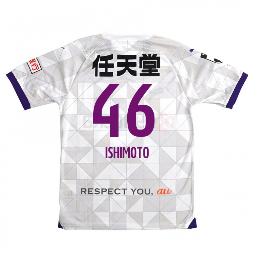 Kinder Taiga Ishimoto #46 Weiß Lila Auswärtstrikot Trikot 2024/25 T-Shirt Österreich