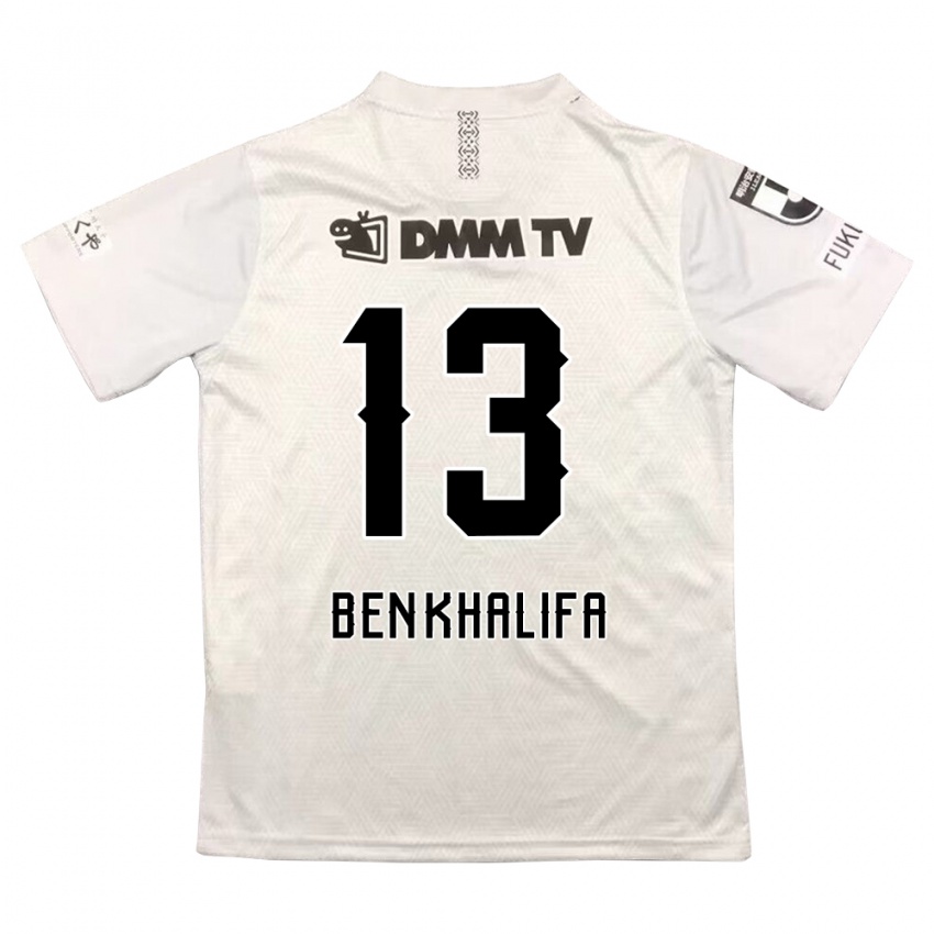 Kinder Nassim Ben Khalifa #13 Grauschwarz Auswärtstrikot Trikot 2024/25 T-Shirt Österreich