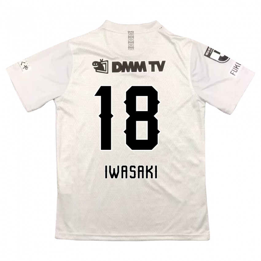 Kinder Yuto Iwasaki #18 Grauschwarz Auswärtstrikot Trikot 2024/25 T-Shirt Österreich