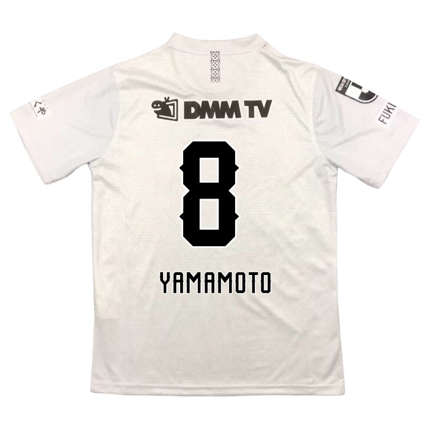 Kinder Shunsuke Yamamoto #8 Grauschwarz Auswärtstrikot Trikot 2024/25 T-Shirt Österreich