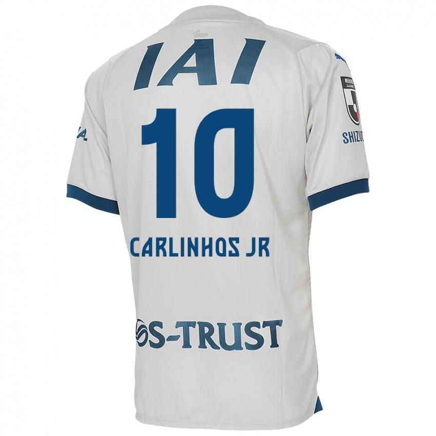 Kinder Carlinhos Junior #10 Weiß Blau Auswärtstrikot Trikot 2024/25 T-Shirt Österreich