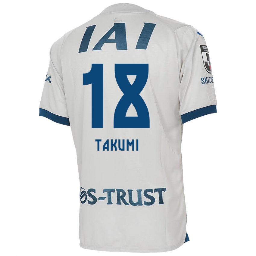 Kinder Takumi Kato #18 Weiß Blau Auswärtstrikot Trikot 2024/25 T-Shirt Österreich