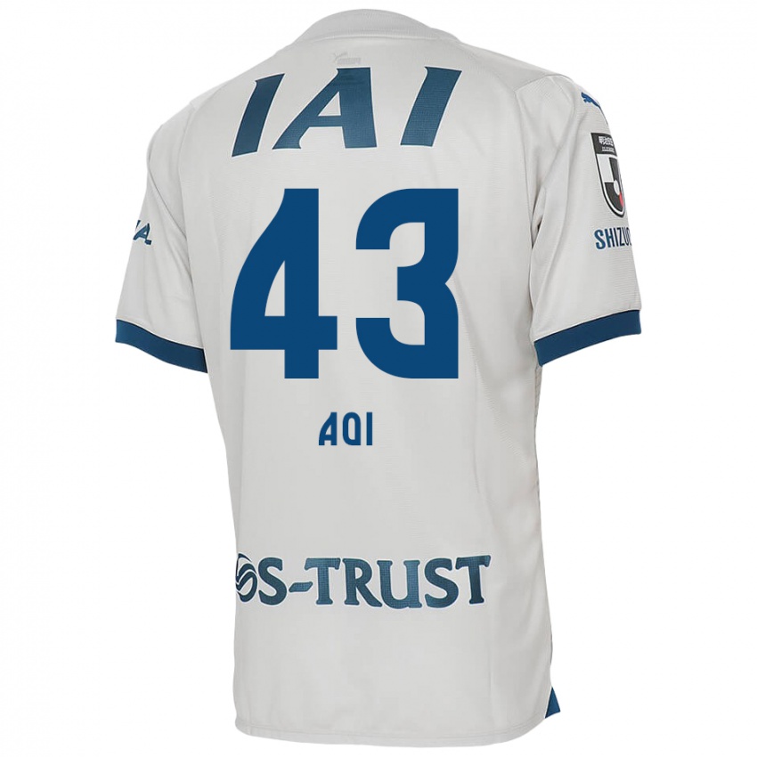 Kinder Aoi Ando #43 Weiß Blau Auswärtstrikot Trikot 2024/25 T-Shirt Österreich