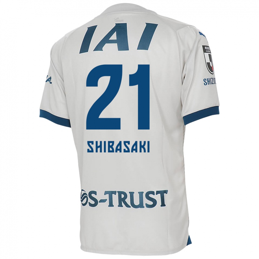 Kinder Kaito Shibasaki #21 Weiß Blau Auswärtstrikot Trikot 2024/25 T-Shirt Österreich