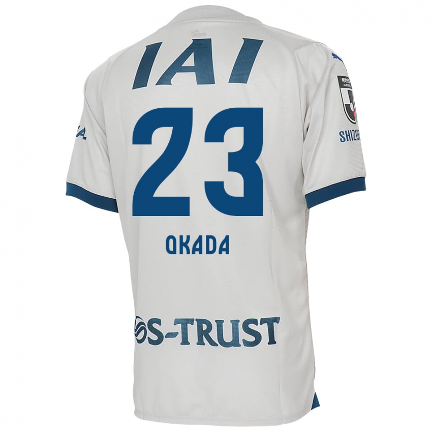 Kinder Shu Okada #23 Weiß Blau Auswärtstrikot Trikot 2024/25 T-Shirt Österreich