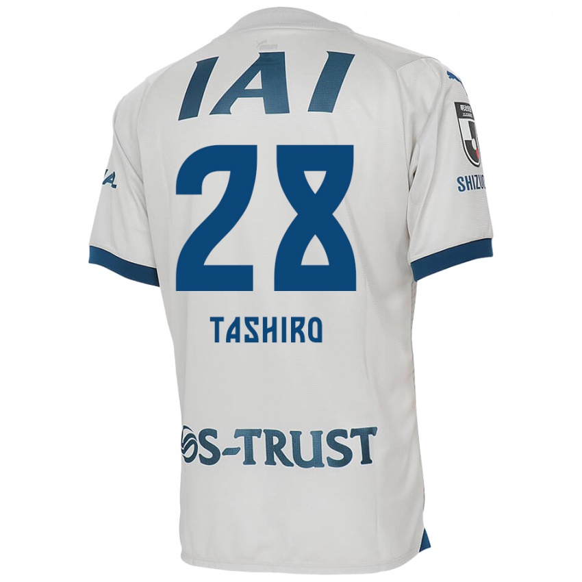 Kinder Hiroto Tashiro #28 Weiß Blau Auswärtstrikot Trikot 2024/25 T-Shirt Österreich