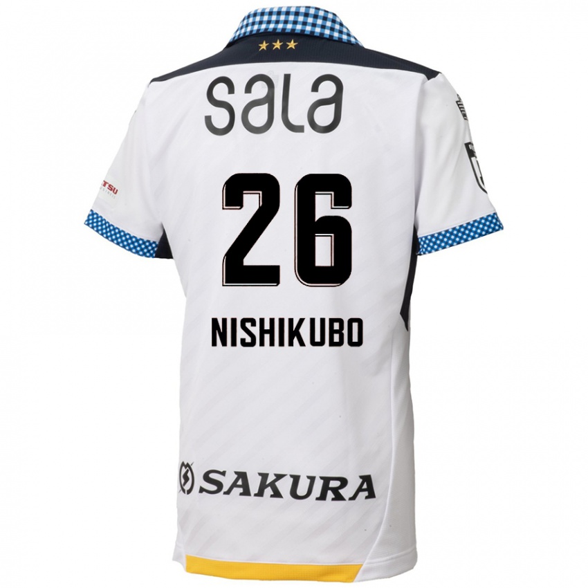 Kinder Shunsuke Nishikubo #26 Weiß Schwarz Auswärtstrikot Trikot 2024/25 T-Shirt Österreich