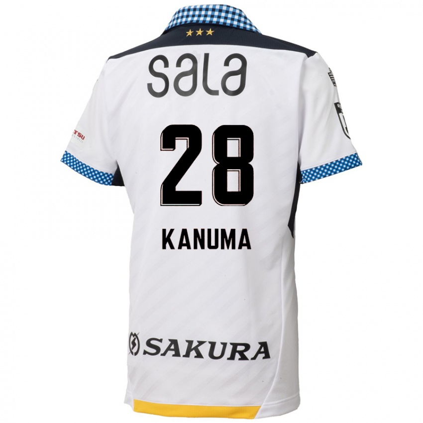 Kinder Naoki Kanuma #28 Weiß Schwarz Auswärtstrikot Trikot 2024/25 T-Shirt Österreich